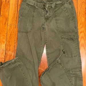 Olive Cargo Utility Jogger Pants